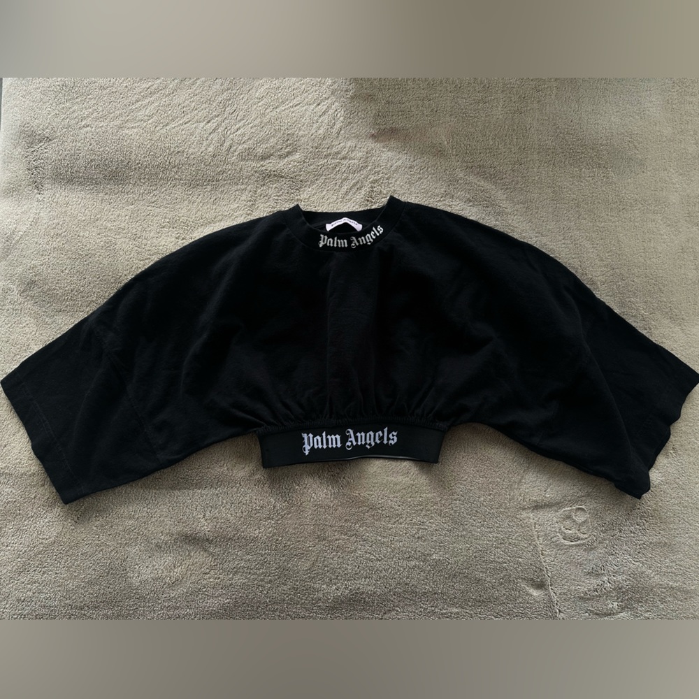 PALM ANGELS black crop shirt size small
